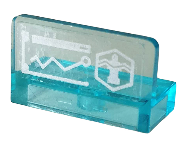 Panel 1 x 2 x 1 with Silver Head-Up Display (HUD) with Chart and Microfigure Pattern (Sticker) - Set 76167