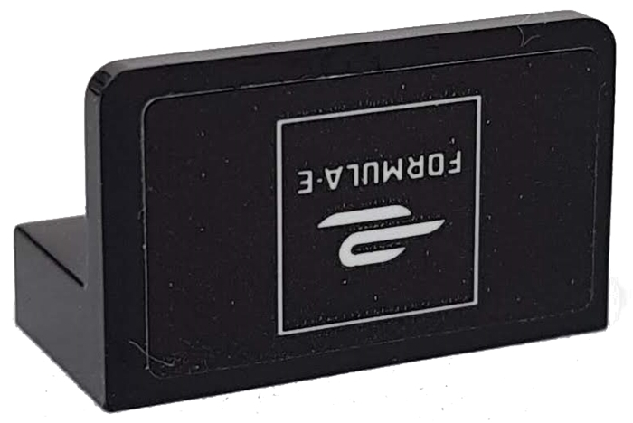 Panel 1 x 2 x 1 with Upside Down White Formula E Logo on Black Background Pattern (Sticker) - Set 76898