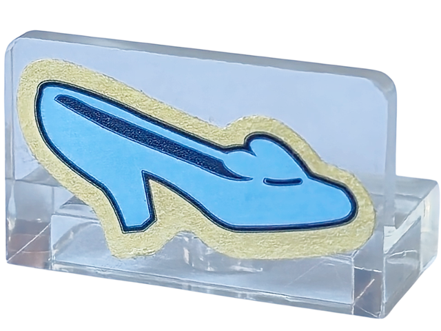 Panel 1 x 2 x 1 with Blue Shoe and Pearl Gold Outline Pattern (Sticker) - Set 41154