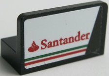 Panel 1 x 2 x 1 with Santander Logo and Green Line Pattern Model Left Side (Sticker) - Set 75879