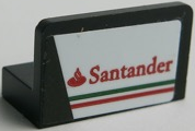 Panel 1 x 2 x 1 with Santander Logo and Green Line Pattern Model Right Side (Sticker) - Set 75879