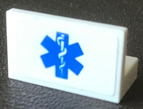 Panel 1 x 2 x 1 with Blue EMT Star of Life Pattern (Sticker) - Set 2064