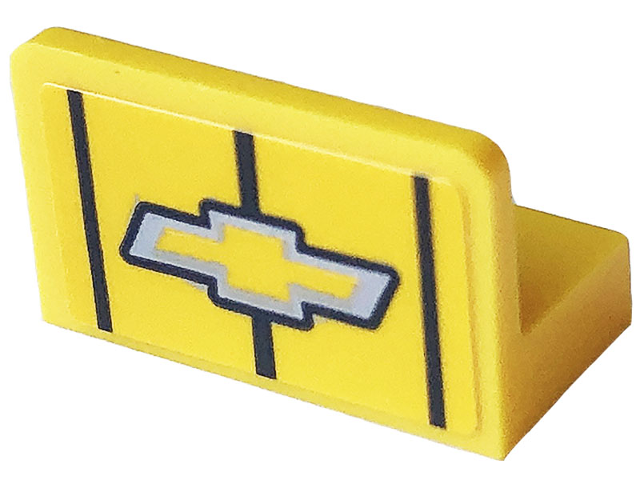 Panel 1 x 2 x 1 with Chevrolet Logo and 3 Black Stripes Pattern (Sticker) - Set 76903