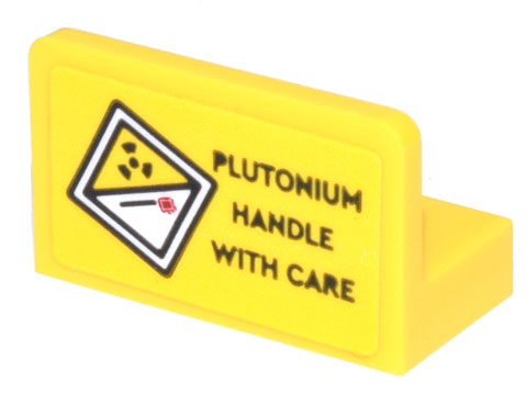 Panel 1 x 2 x 1 with Diamond Radioactive Symbol and 'PLUTONIUM HANDLE WITH CARE' Pattern (Sticker) - Set 10300