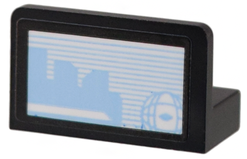 Panel 1 x 2 x 1 with White and Bright Light Blue Screen with Lines, Skyline, and Sphere Pattern (Sticker) - Set 40583