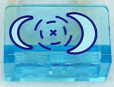 Panel 1 x 2 x 1 with Head-Up Display (HUD) with Metallic Light Blue Eclipso Logo Crescents with Dark Purple Outlines, Target and Crosshairs Pattern (Sticker) - Set 41239