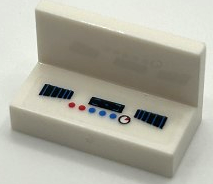 Panel 1 x 2 x 1 with Control Panel with Red and Blue Buttons and Gauge Pattern (Sticker) - Set 10191
