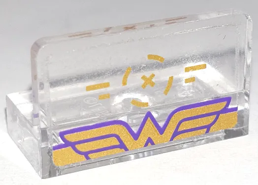 Panel 1 x 2 x 1 with Head-Up Display (HUD), Gold Target and Wonder Woman Logo with Dark Purple Outline Pattern (Sticker) - Set 41239