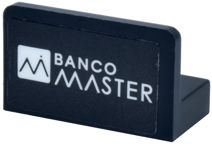 Panel 1 x 2 x 1 with Rounded Corners with White 'BANCO MASTER' and Logo Pattern (Sticker) - Set 77245