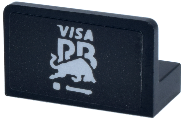 Panel 1 x 2 x 1 with Silver 'VISA RB' and Bull Logo Pattern Model Right Side (Sticker) - Set 77246