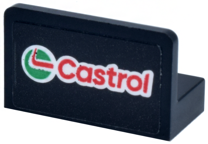 Panel 1 x 2 x 1 with Rounded Corners with Green and Red 'Castrol' and Logo Pattern (Sticker) - Set 77248