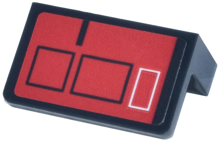 Panel 1 x 2 x 1 with Red Control Panel, Black and White Rectangles Pattern (Sticker) - Set 75419