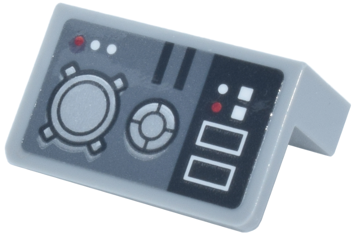 Panel 1 x 2 x 1 with Black and Dark Bluish Gray Control Panel with Silver, Red and White Buttons Pattern (Sticker) - Set 75419