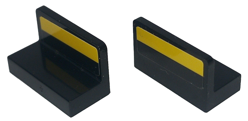 Panel 1 x 2 x 1 with Yellow Stripe Pattern on Both Sides (Stickers) - Set 42151