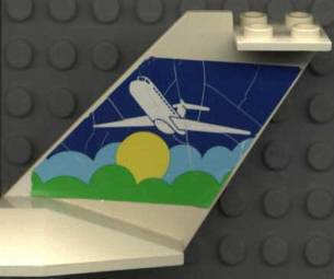Tail Wedge with Airplane above Sun & Clouds Pattern on Both Sides (Stickers) - Sets 1774 / 1775
