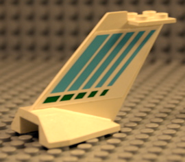 Tail Wedge with Light Blue & Green Stripes Pattern on Both Sides (Stickers) - Set 2532