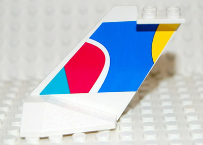 Tail Wedge with Multicolor Abstract Pattern on Both Sides (Stickers) - Set 2718