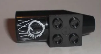 Engine, Smooth Large, 2 x 2 Thin Top Plate with Space Police 3 Alien Skull and White Lines Pattern (Sticker) - Set 5970