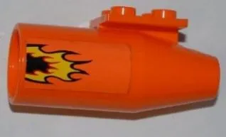 Engine, Smooth Large, 2 x 2 Thin Top Plate with Yellow Flames Pattern Model Left Side (Sticker) - Set 7971