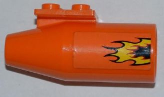 Engine, Smooth Large, 2 x 2 Thin Top Plate with Yellow Flames Pattern Model Right Side (Sticker) - Set 7971