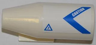 Engine, Smooth Large, 2 x 2 Thin Top Plate with Blue V-Shaped Stripe, 'CAUTION' and Electricity Danger Sign Pattern Model Right (Sticker) - Set 4439