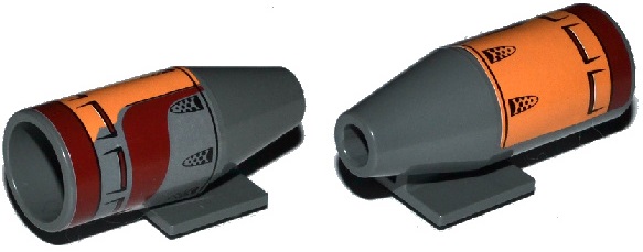 Engine, Smooth Large, 2 x 2 Thin Top Plate with 5 Air Intakes, 5 Exhaust Pipes and SW Landspeeder Pattern Type 2 (Sticker) - Set 75052