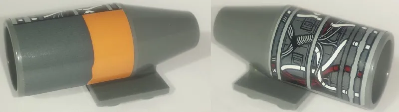 Engine, Smooth Large, 2 x 2 Thin Top Plate with Wires, Tubes and Yellow Stripe Pattern Model Left Side (Sticker) - Set 75173