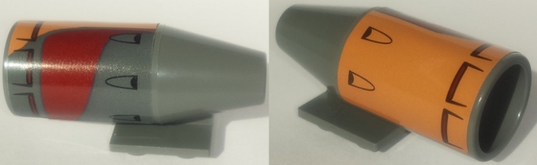 Engine, Smooth Large, 2 x 2 Thin Top Plate with Air Intakes and Outlets on Yellow and Dark Red Pattern Model Right Side (Sticker) - Set 75173