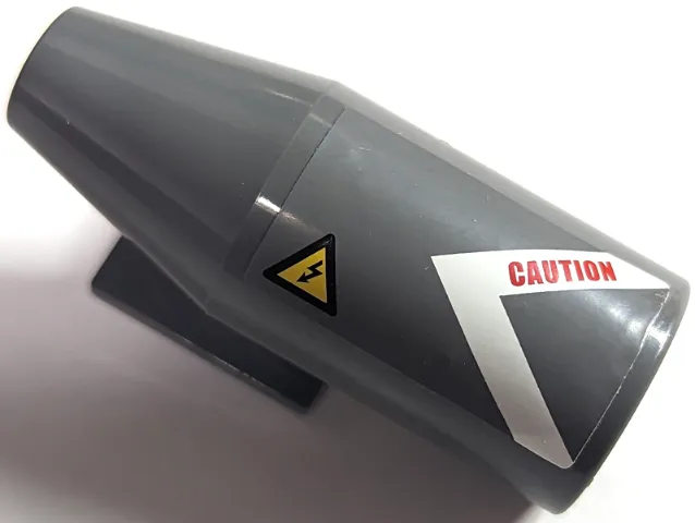 Engine, Smooth Large, 2 x 2 Thin Top Plate with White V-Shaped Stripe, 'CAUTION' and Electricity Danger Sign Pattern Model Right (Sticker) - Set 60010