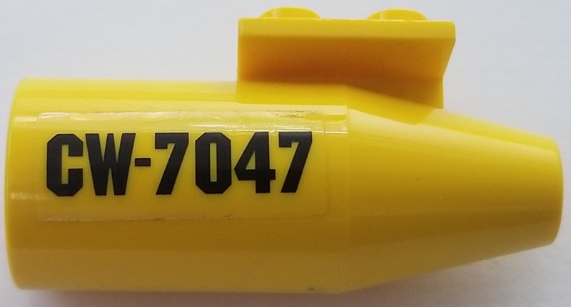 Engine, Smooth Large, 2 x 2 Thin Top Plate with 'CW-7047' Pattern Model Right Side (Sticker) - Set 7047