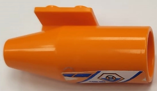 Engine, Smooth Large, 2 x 2 Thin Top Plate with Blue '4210', Diagonal Stripes and Coastguard Logo Pattern Model Right Side (Sticker) - Set 4210