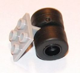 Plate, Modified 2 x 2 Thin with Dual Wheels Holder - Split Pins with Black Wheels and Black Tires (4870 / 30027b / 30028)