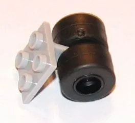 Plate, Modified 2 x 2 Thin with Dual Wheels Holder - Split Pins with Black Wheels and Black Tires (4870 / 30027b / 30028)