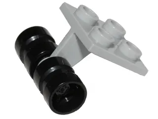 Plate, Modified 2 x 2 Thin with Dual Wheels Holder - Split Pins with Black Wheels 8mm D. x 9mm, Hole Notched for Wheels Holder Pin (4870 / 74967)