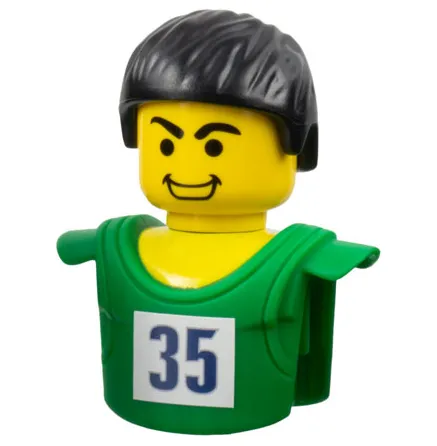 Sports Promo Figure Torso and Head Assembly McDonald's Set 8 (7918) with Dark Blue '35' on White Background Pattern (Sticker) - Set 7918