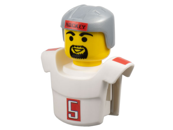 Sports Promo Figure Torso and Head Assembly McDonald's Set 4 (7919) with Black 'H.O.C.K.E.Y.', White Number 5 and Red Shoulder Pads Pattern (Stickers) - Set 7919