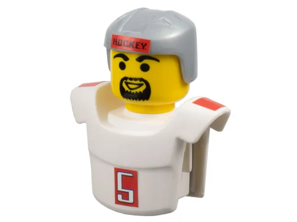 Sports Promo Figure Torso and Head Assembly McDonald's Set 4 (7919) with Black 'H.O.C.K.E.Y.', White Number 5 and Red Shoulder Pads Pattern (Stickers) - Set 7919