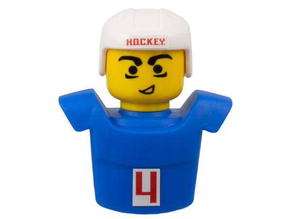 Sports Promo Figure Torso and Head Assembly McDonald's Set 5 (7920) with Red 'H.O.C.K.E.Y.' and Number 4 on White Background Pattern (Sticker) - Set 7920