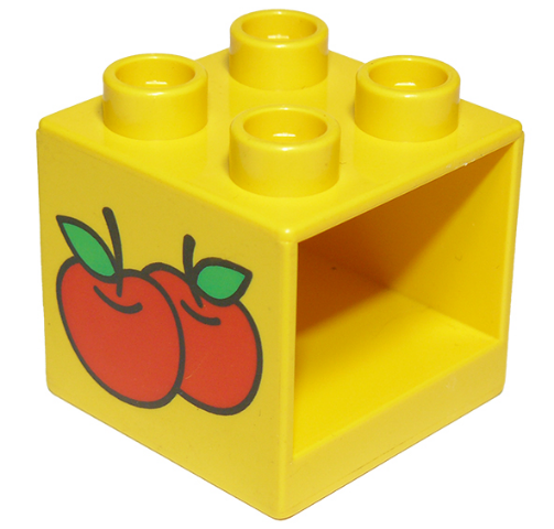 Duplo, Furniture Cabinet 2 x 2 x 1 1/2 with Apples Pattern