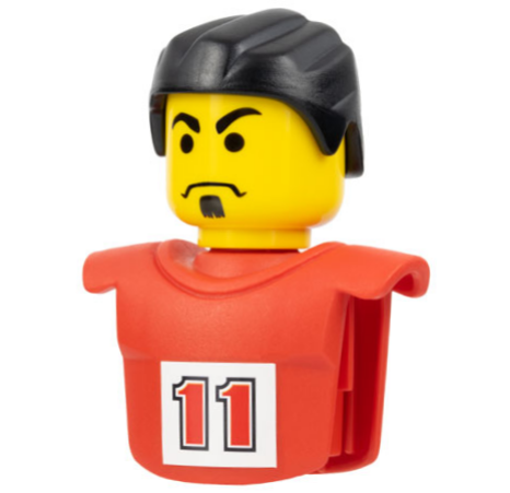 Sports Promo Figure Torso and Head Assembly McDonald's Set 2 (7924) with Red '11' on White Background Pattern (Sticker) - Set 7924