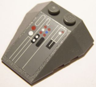 Wedge 4 x 4 Triple with Stud Notches with Control Panel Pattern (Sticker) - Set 10240