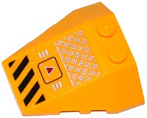 Wedge 4 x 4 Triple with Stud Notches with Danger Stripes, Tread Plate, Grilles and Panel with Red Triangle Pattern (Sticker) - Set 70168