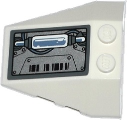Wedge 4 x 4 Triple with Stud Notches with Silver Armor Plates, Cable and Piping Pattern (Sticker) - Set 70223
