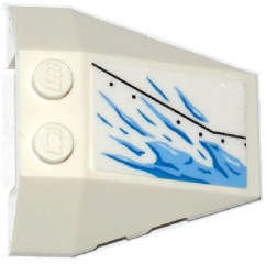 Wedge 4 x 4 Triple with Stud Notches with Armor Plate and Ice Splatters Pattern Model Right Side (Sticker) - Set 70588