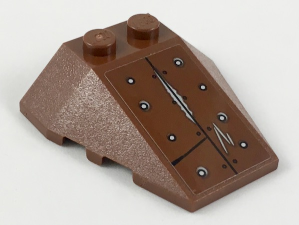 Wedge 4 x 4 Triple with Stud Notches with Silver Rivets, Scratches, and Exposed Metal Pattern (Sticker) - Set 70827