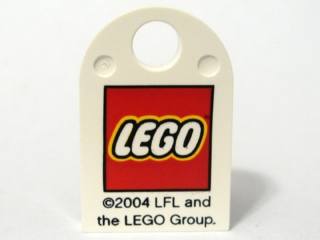 Tile, Modified 3 x 2 with Hole with LEGO Logo Small and '©2004 LFL and the LEGO Group.' Pattern
