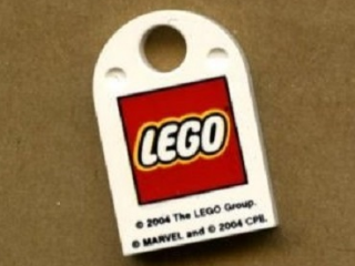 Tile, Modified 3 x 2 with Hole with LEGO Logo Small and '© 2004 The LEGO Group. © MARVEL and © 2004 CPII.' Pattern