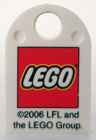 Tile, Modified 3 x 2 with Hole with LEGO Logo Small and '©2006 LFL and the LEGO Group.' Pattern
