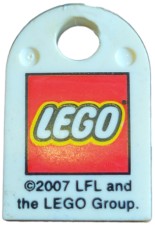 Tile, Modified 3 x 2 with Hole with LEGO Logo Small and '©2007 LFL and the LEGO Group.' Pattern
