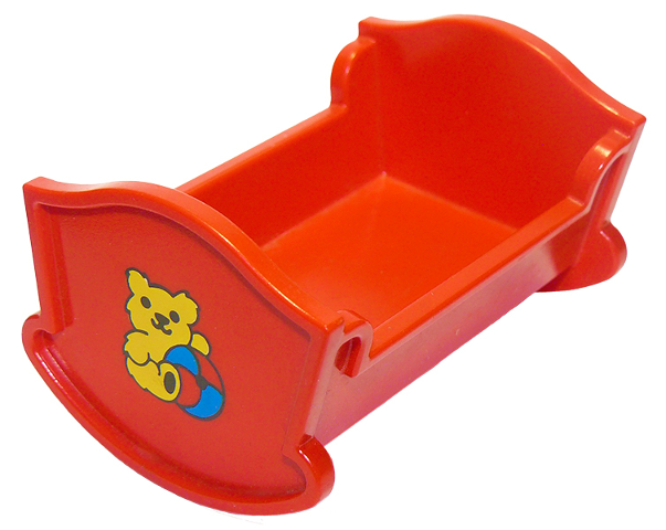 Duplo, Furniture Cradle (Belville Baby Crib) with Teddy Bear and Ball Pattern